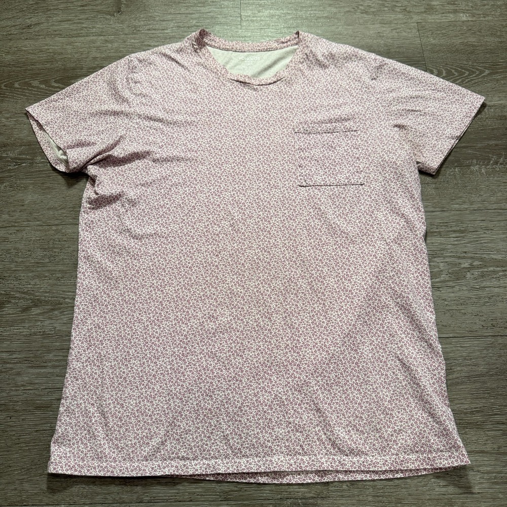 Bonobos Shirt Mens Medium Pink Geometric‎ Pocket Tee 100% Cotton Casual Adult